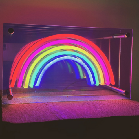Rainbow Pride Neon Light Infinity Mirror 50x50 cm