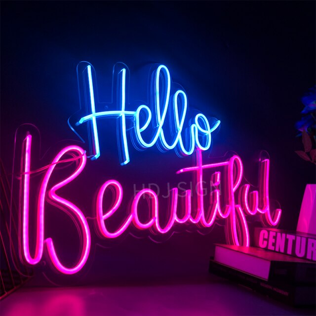 Hello Beautiful LED Neon Sign - Neon Sign Design Australia