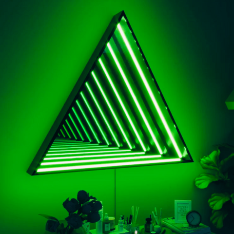Triangle Neon Light Infinity Mirror 50x50 cm