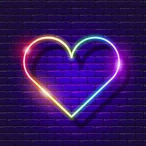 Glowing Heart LGBTQI Led Neon Sign