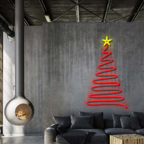 Zig Zag Neon Christmas Tree with Star