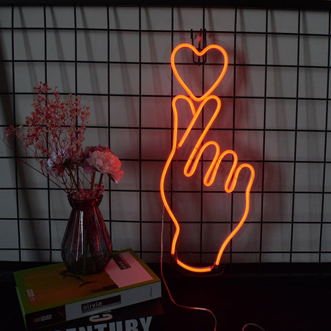 Heart on your fingertips LED Neon Sign - Neon Sign Design Australia