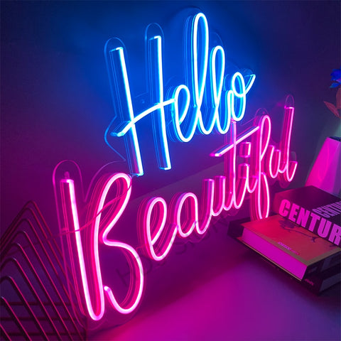 Hello Beautiful LED Neon Sign - Neon Sign Design Australia