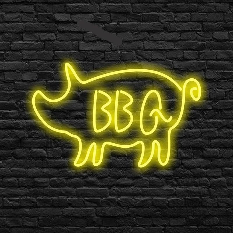 BBQ Pork Pig LED Neon Sign